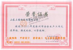 鋼結(jié)構(gòu)公司三維鋼構(gòu)榮獲“安全生產(chǎn)工作先進單位”稱號